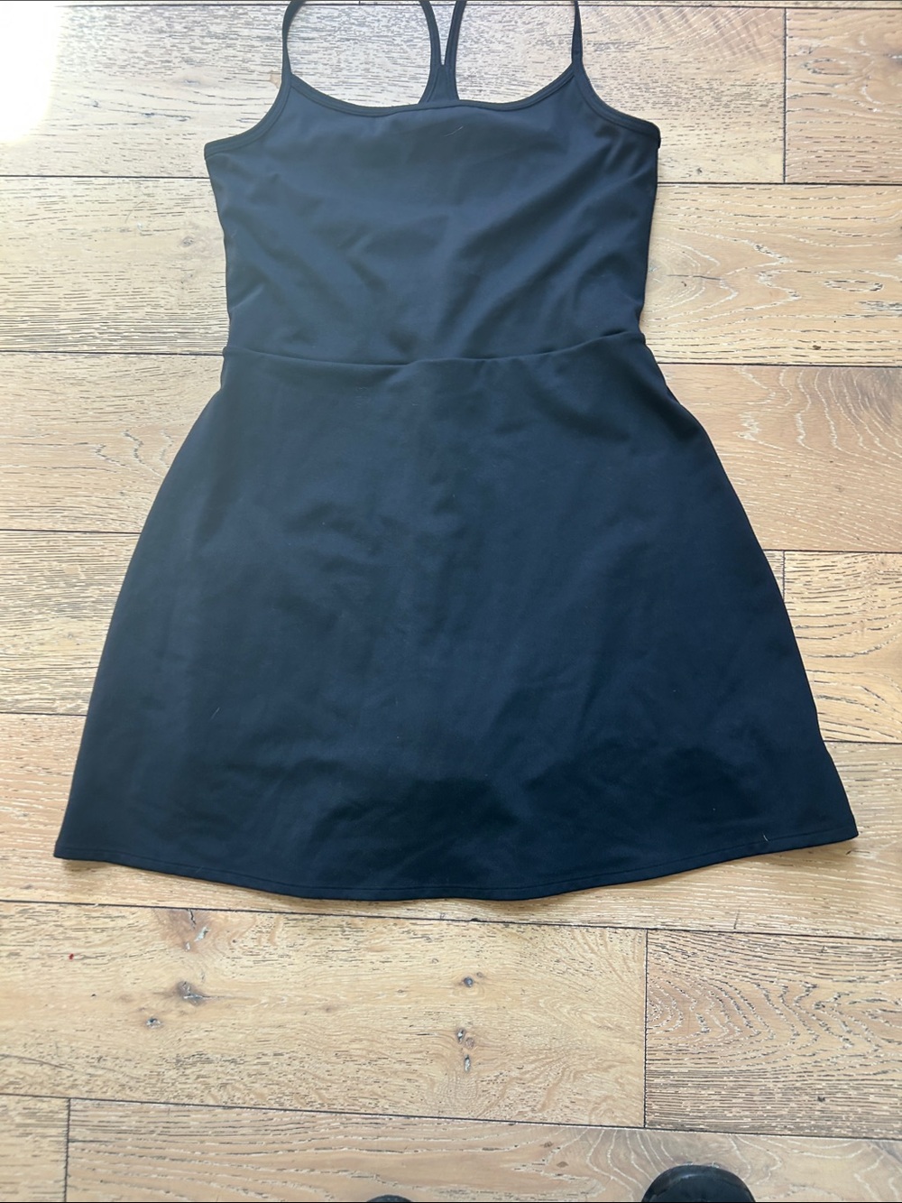 GAP Black Spaghetti-Strap Skater Mini Dress